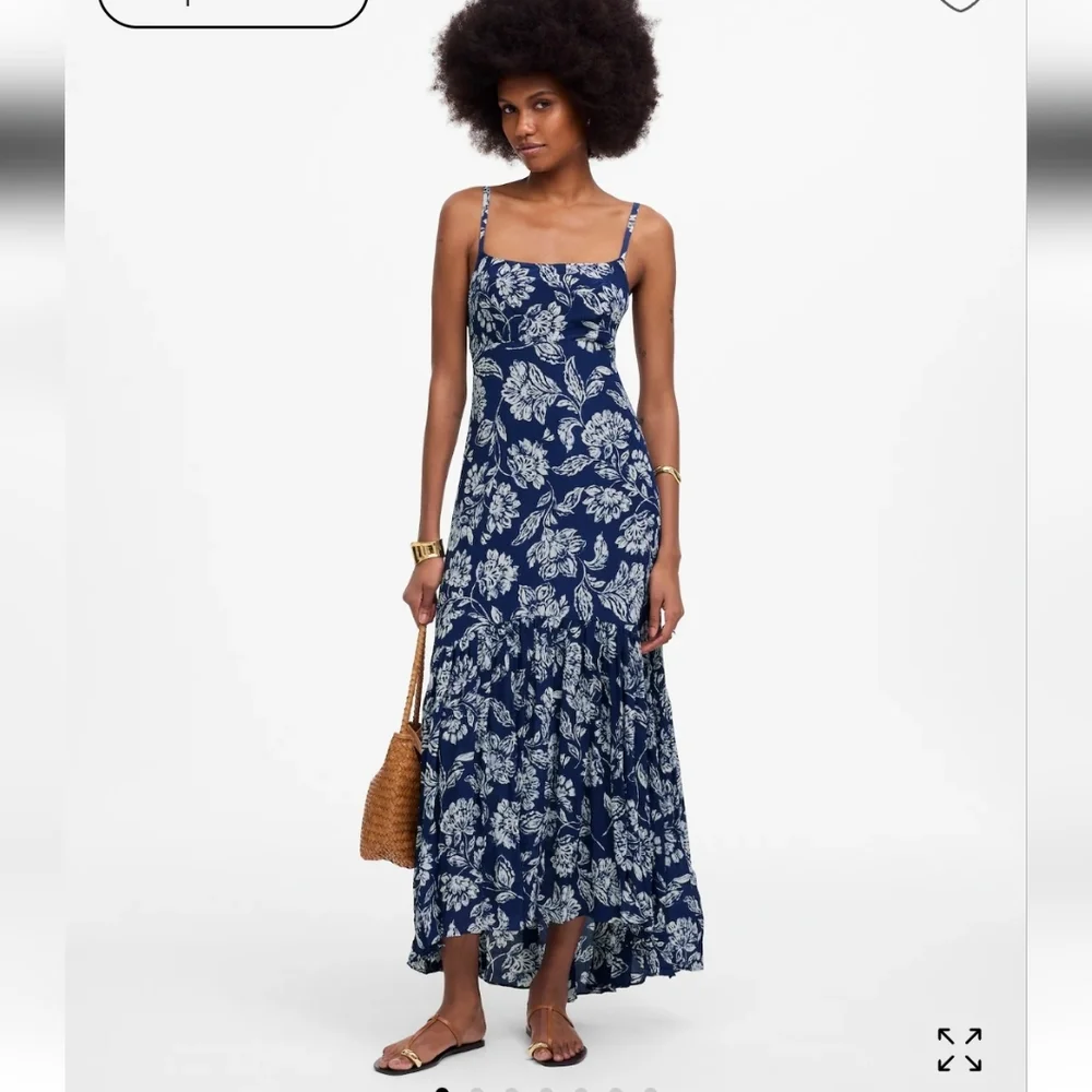 Madewell Textured Maxi Slip Dress Floral Size 4 NW335
